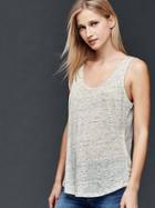 Gap Linen Scoop Tank - Medium Gray