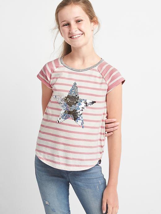 Gap Graphic Raglan Tee - Pink Stripe