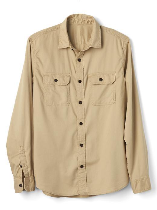 Gap Men Utility Standard Fit Shirt - Iconic Khaki
