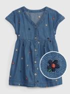 Baby 100% Organic Cotton Denim Dress With Washwell