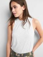 Gap Women Sleeveless Ruffle Neck Top - White