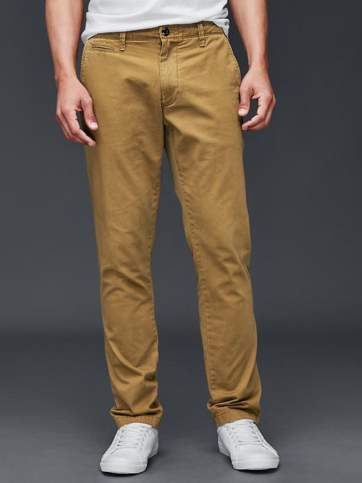 Gap Men Slub Twill Pants Slim Fit - Palomino Brown