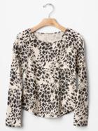 Gap Print Smocked Tee - Oyster