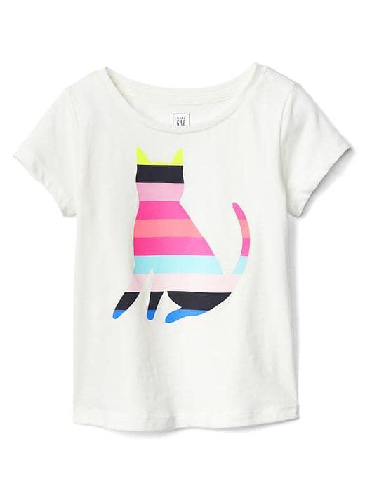 Gap Embellished Graphic Short Sleeve Tee - Cat