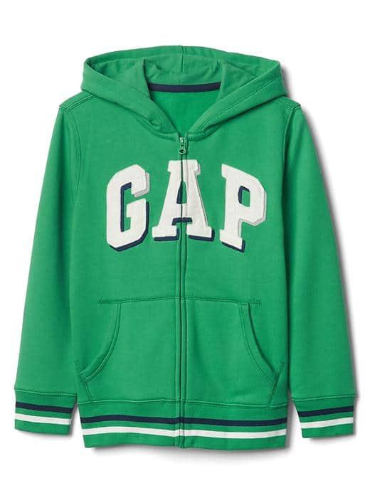 Gap Women Shadow Logo Fleece Zip Hoodie - Parrot Green