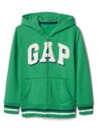 Gap Women Shadow Logo Fleece Zip Hoodie - Parrot Green