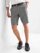 Gap Men Classic Linen Cotton Shorts 10 - Gray Stripe