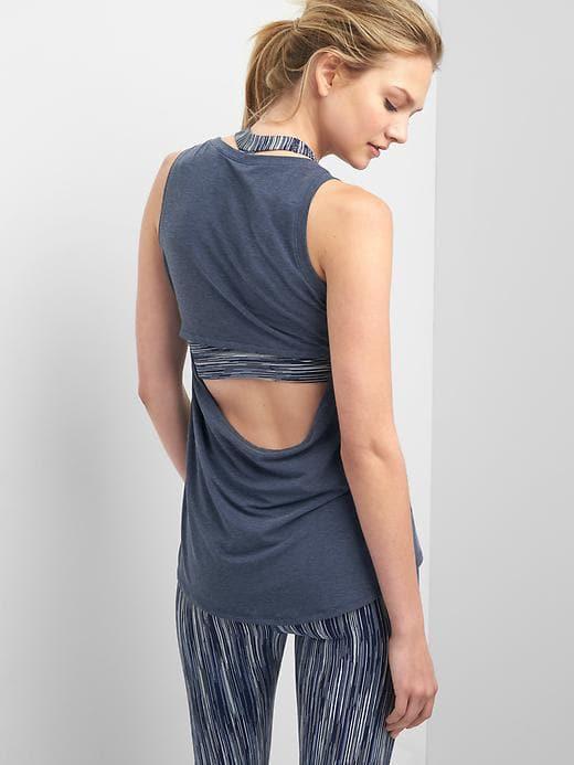 Gap Breathe Drape Back Tank - True Indigo