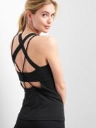 Gap Medium Impact Strappy Shelf Tank - True Black