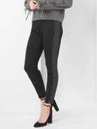 Gap Women Faux Leather Panel Ponte Leggings - Black