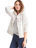 Gap Women Metallic Logo Zip Hoodie - Snow Cap