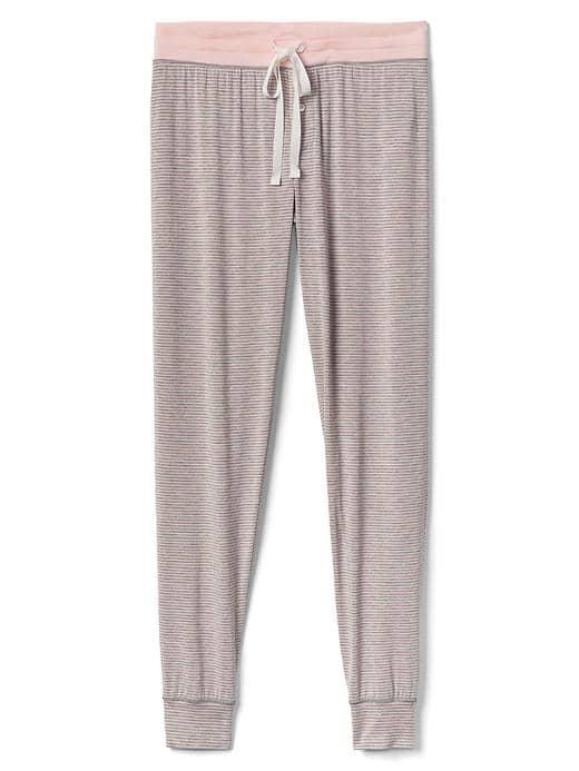 Gap Women Lightweight Modal Sleep Joggers - Preppy Stripe Pink