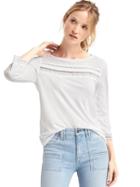 Gap Luxe Crochet Trim Top - White