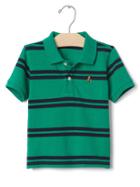 Gap Stripe Pique Polo - Varsity Green