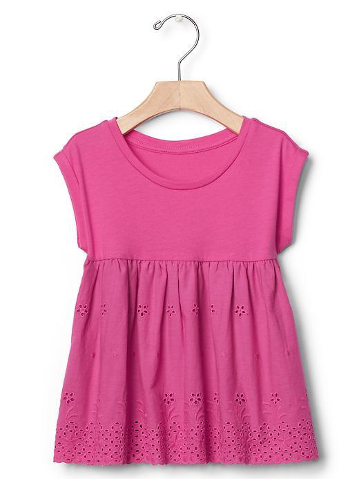 Gap Floral Eyelet Border Top - Royal Fuchsia