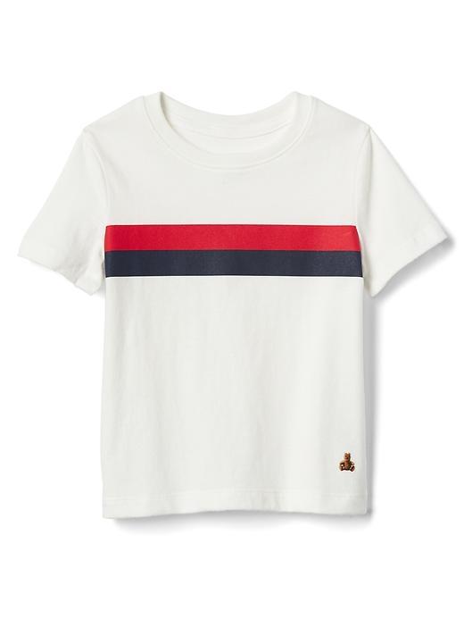 Gap Double Stripe Short Sleeve Tee - New Off White