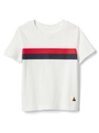 Gap Double Stripe Short Sleeve Tee - New Off White