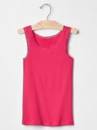 Gap Ribbed Lace Tank - Pink Reef