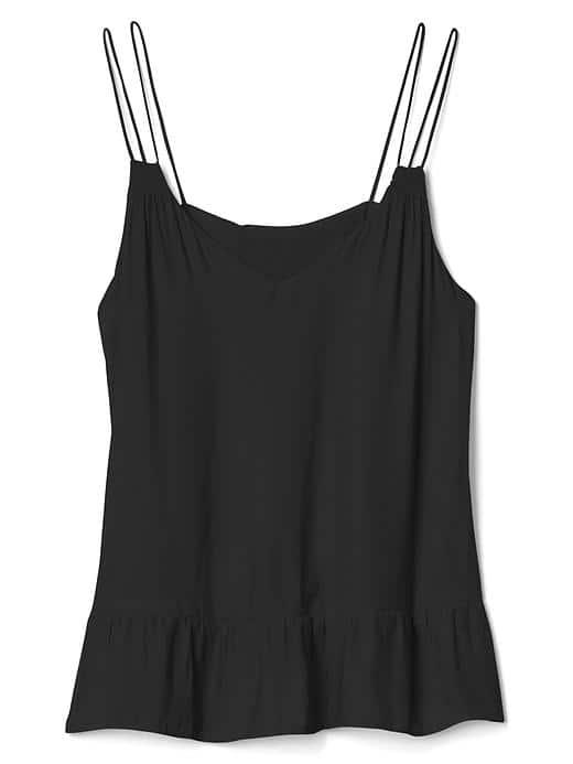 Gap Women Double Strap Peplum Cami - True Black