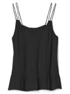 Gap Women Double Strap Peplum Cami - True Black