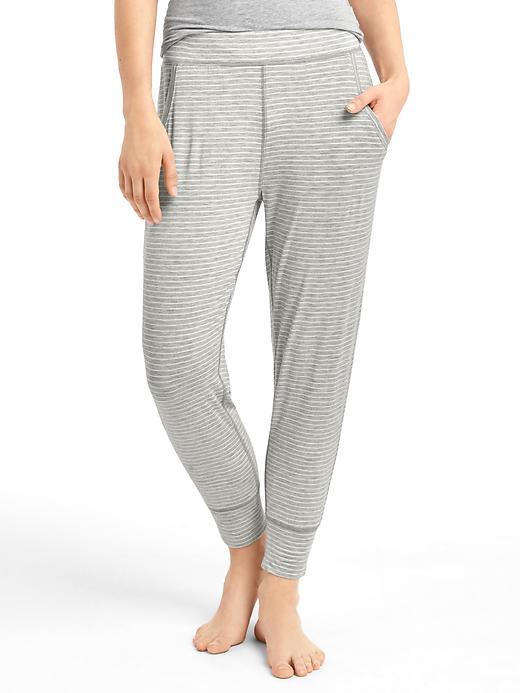 Gap Women Pure Body Modal Joggers - Gray Stripe