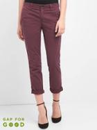 Gap Women Girlfriend Twill Stripe Chinos - Plum Pie