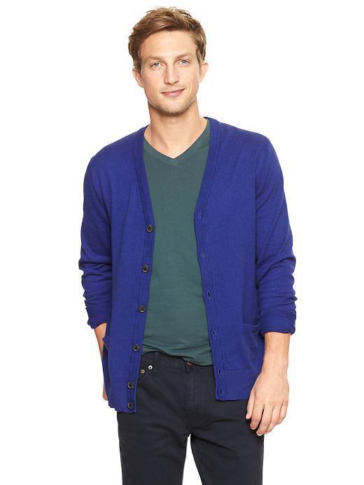Gap Cotton Cashmere Cardigan - Blue Heather