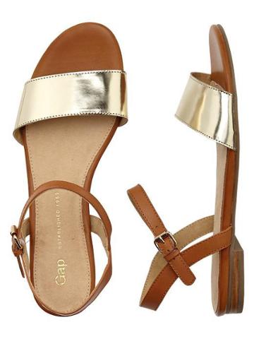 Gap Leather Sandals - Gold