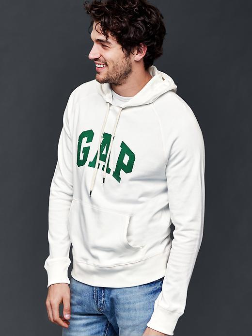 Gap Men Logo Pullover Hoodie - New Off White