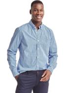 Gap Men True Wash Mini Tattersall Standard Fit Shirt - Tile Blue