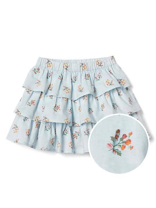 Gap Women Floral Ruffle Skirt - Blue Floral
