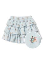 Gap Women Floral Ruffle Skirt - Blue Floral