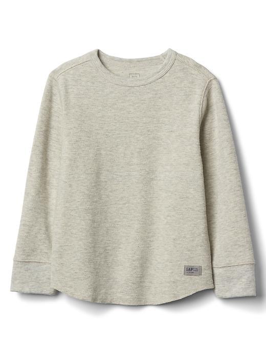 Gap Long Sleeve Waffle Tee - Oatmeal Grey