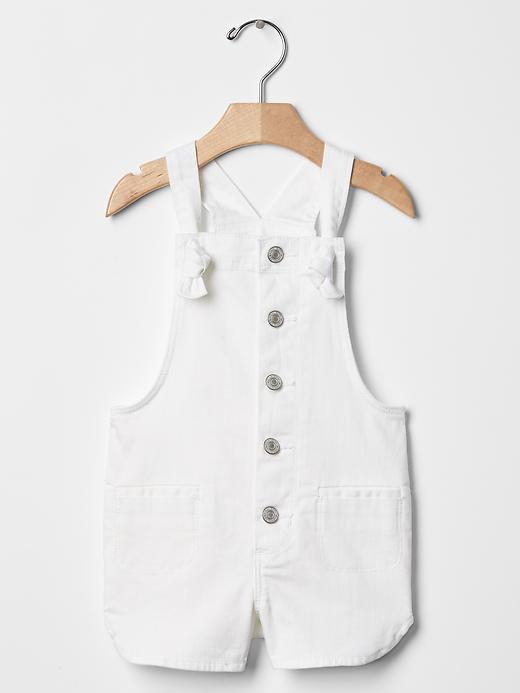 Gap 1969 Knot Denim Short Overalls - White