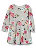Gap Print Raglan Skater Dress - White Flower Print