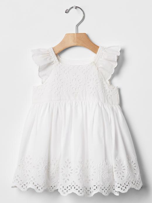 Gap Eyelet Flutter Dress - White