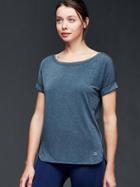 Gap Women Gapfit Breathe Roll Sleeve Tee - Lagoon Teal