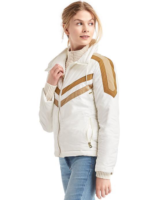 Gap Women Coldcontrol Lite Chevron Puffer Jacket - Snow Cap