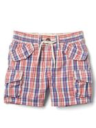 Gap Americana Plaid Beachcomber Shorts - Pepper Red
