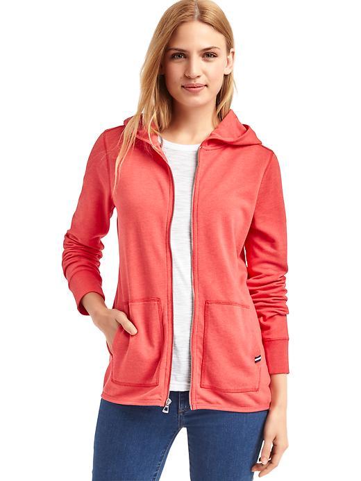 Gap Women French Terry Zip Hoodie - New Nordic Red