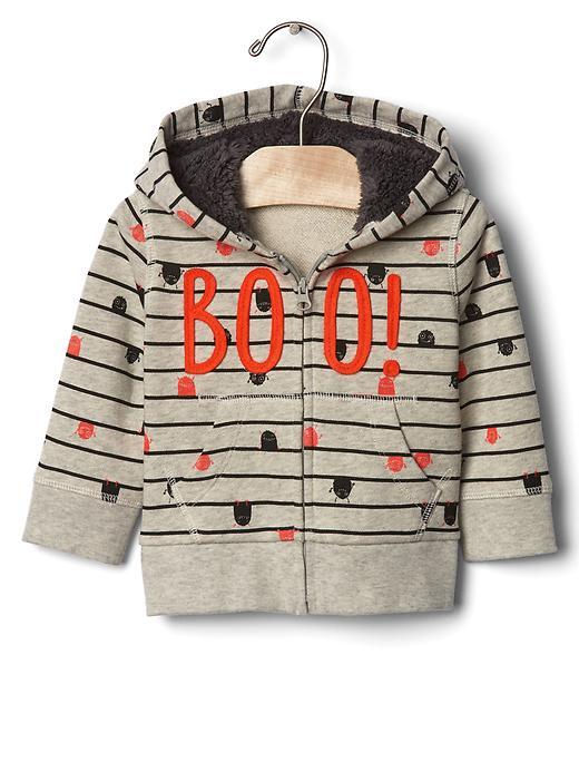 Gap Boo Stripe Hoodie - Gray Heather