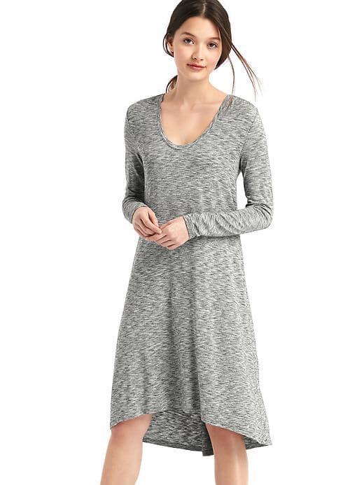 Gap Women Cozy Modal Swing Dress - Space Dye Grey Marl