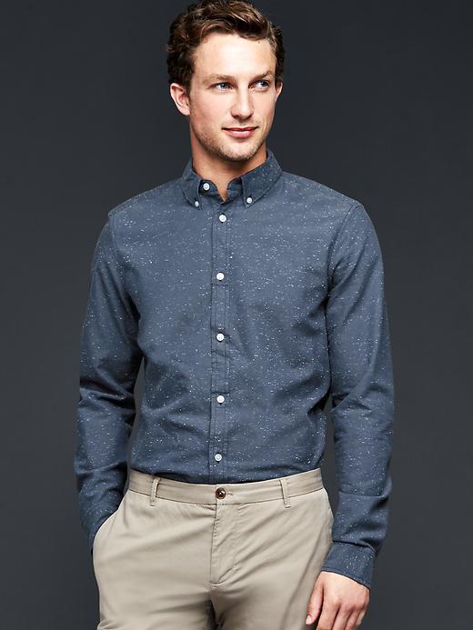 Gap Men Nep Oxford Shirt - Navy