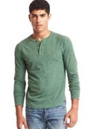 Gap Men Athletic Marled Henley - Green Heather