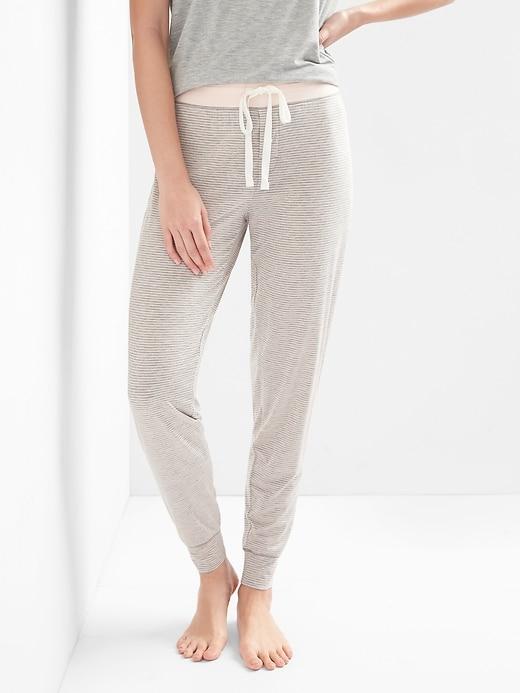 Gap Lightweight Modal Sleep Joggers - Preppy Stripe Pink