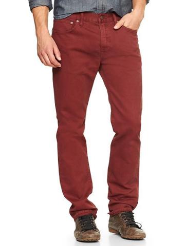 Gap 1969 Slim Pant Color Wash - Burnt Russet
