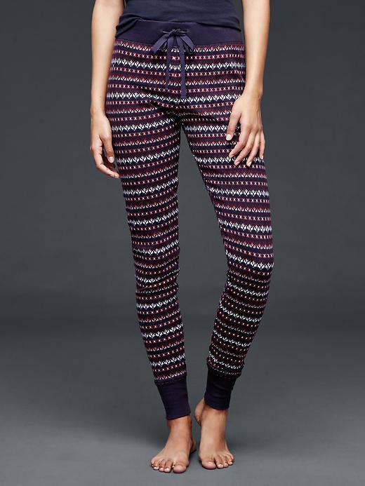 Gap Women Printed Cotton Leggings - Nordic Geo Dark Indigo
