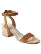 Gap Women Ankle Strap Cork Block Heels - Chesnut