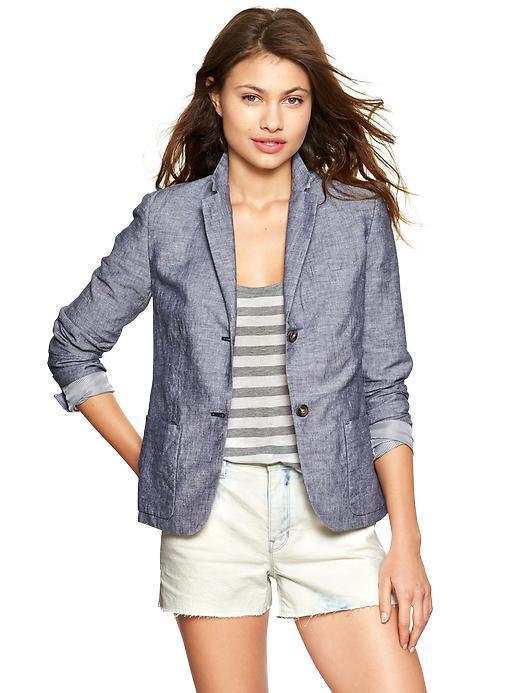 Gap Classic Linen Blazer - Navy