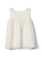Gap Sparkle Tulle Tank - Ivory Frost